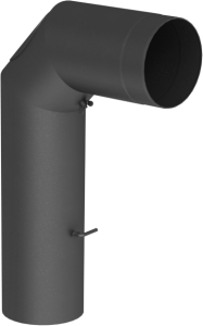 Kolano Ø 120 z przedłużeniem i klapą spalinową oraz wyczystką;