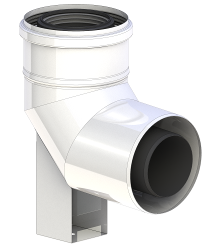 Kolano podparte, koncentryczne, białe do kotła kondensacyjnego