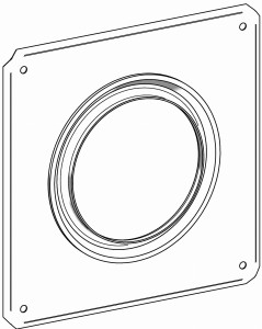 Rozeta płaska z uszczelką, biała, Ø 100