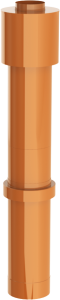 Zakończenie koncentryczne, pionowe, długie, ceglaste RAL8004 PP Ø 80/125