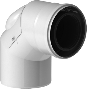 Kolano koncentryczne+rewizja PP 87°, białe, Ø 60/100