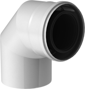 Kolano koncentryczne 87° białe, PP Ø 60/100