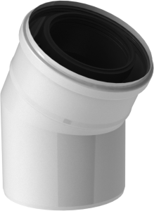 Kolano koncentryczna 30°,białe, PP Ø 60/100