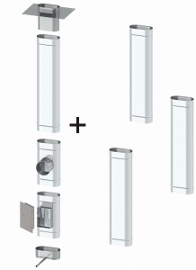 Wkład kominowy owalny 120x225 0,8mm 4 rury