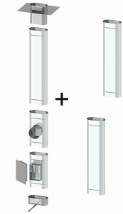 Wkład kominowy owalny 140x250 0,8mm 3 rury