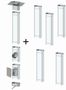 Wkład kominowy owalny 120x195 1,0mm 6 rur