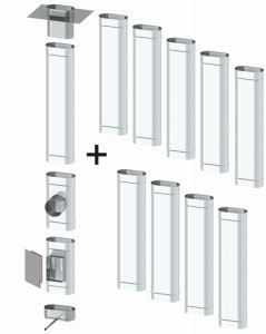 Wkład kominowy owalny 140x250 1,0mm 10 rur