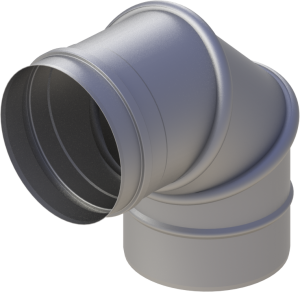 Kolano regulowane 0-90 st. ϕ 200, 0,8 mm