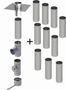 Wkład kominowy okrągły ϕ 120/1.0 mm/ 11 rur 