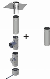 Wkład kominowy okrągły ϕ 200/1.0 mm/ 2 rury