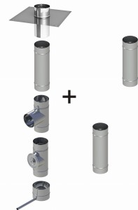 Wkład kominowy okrągły ϕ 200/1.0 mm/ 3 rury 