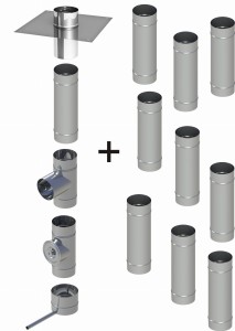 Wkład kominowy okrągły ϕ 150/0,6 mm/ 10 rur