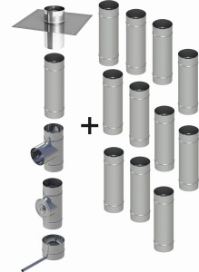 Wkład kominowy okrągły ϕ 200/1.0 mm/ 12 rur