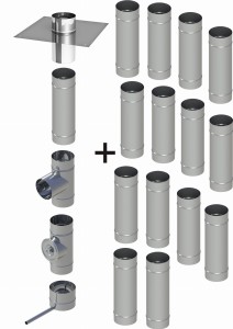 Wkład kominowy okrągły ϕ 180/1.0 mm/ 15 rur