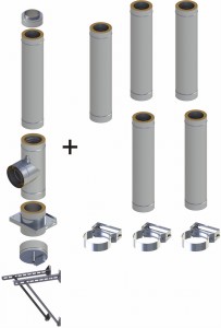 Wentylacyjny, wiszący komin ϕ 130*180 mm/6 rur
