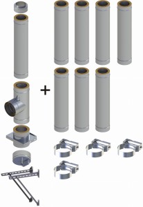 Wentylacyjny, wiszący komin ϕ 130*180 mm/8 rur
