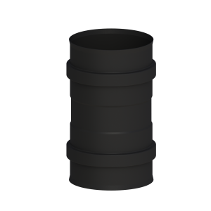 TEC-PELLET Złączka króćca kotła dwumufowa Ø80mm; czarna