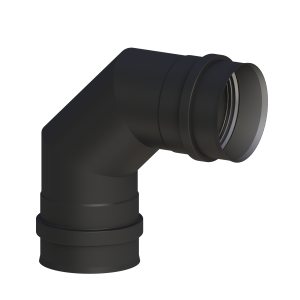 TEC-PELLET Kolano sztywne 90˚ dwumufowe Ø80mm; czarne