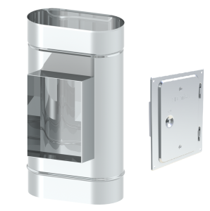 Wyczystka prostokątna z drzwiami owal 120x240mm, 1,0mm