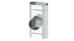 Trójnik owalny 87 st. 120x240mm, 1,0mm, wyjście Ø160mm mufa