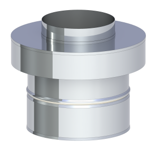 Zakończenie koncentryczne, pionowe, krótkie, nierdzewne PP Ø 60/100