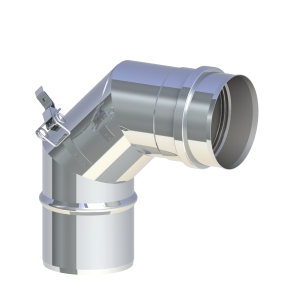 TEC-PELLET Kolano sztywne 90˚ z rewizją Ø100 mm 