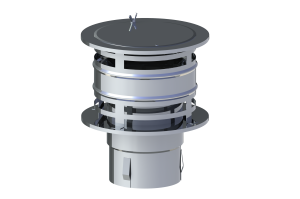 Nasada ϕ 150 z osłoną przeciw wietrzną i rewizją - przyłącze uniwersalne