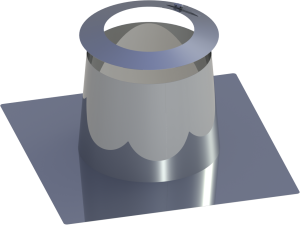 Przejście dachowe z kołnierzem 160/210mm/płaski/aluminium