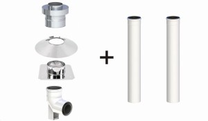 Komin koncentryczny PP 80/125, 2 rury