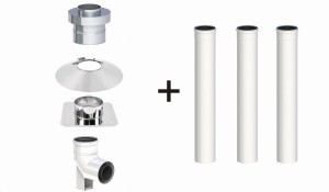 Komin koncentryczny PP 80/125, 3 rury