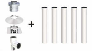 Komin koncentryczny PP 80/125, 5 rur