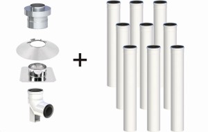 Komin koncentryczny PP 80/125, 9 rur