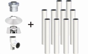 Komin koncentryczny PP 80/125, 10 rur