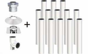 Komin koncentryczny PP 80/125, 13 rur