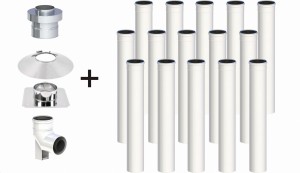 Komin koncentryczny PP 80/125, 15 rur