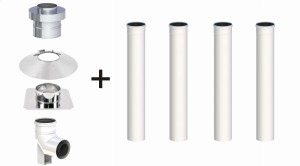 Komin koncentryczny PP 60/100, 4 rury