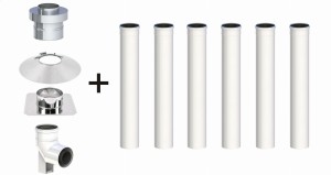 Komin koncentryczny PP 60/100, 6 rur
