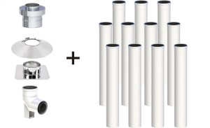 Komin koncentryczny PP 60/100, 11 rur