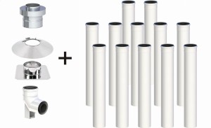 Komin koncentryczny PP 60/100, 12 rur