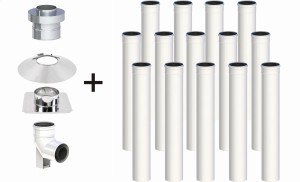Komin koncentryczny PP 60/100, 14 rur