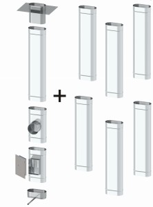 Wkład kominowy owalny 100x180 1,0mm 7 rur