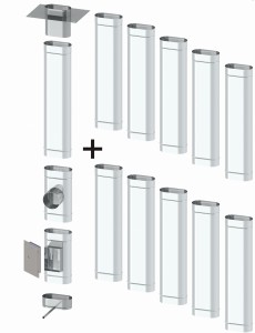 Wkład kominowy owalny 130x255 1,0mm 11 rur