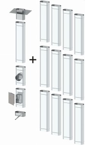 Wkład kominowy owalny 130x255 1,0mm 13 rur