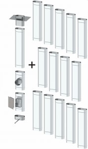 Wkład kominowy owalny 130x255 1,0mm 15 rur