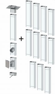 Wkład kominowy owalny 140x250 1,0mm 12 rur