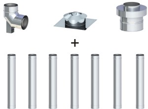 Komin koncentryczny fi 60/100, 7 rur