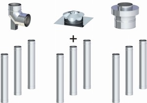 Komin koncentryczny fi 60/100, 9 rur