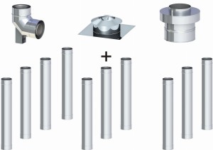 Komin koncentryczny fi 60/100, 10 rur