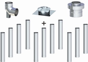 Komin koncentryczny fi 60/100, 11 rur
