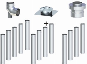 Komin koncentryczny fi 60/100, 13 rur